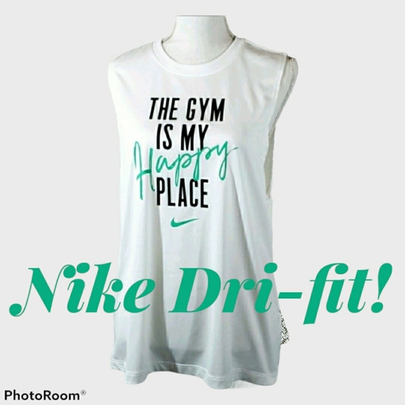 Nike Dri Fit Muscle Tee White - Picture 6 of 12